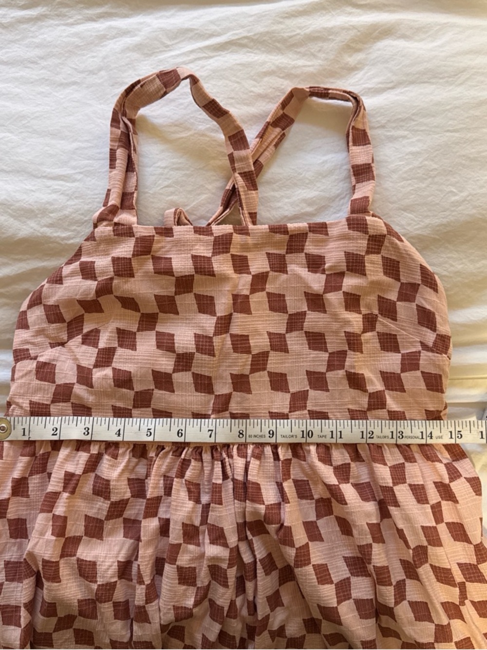 Madewell Pink Check Square-Neck Midi Dress - Picture 6 of 6